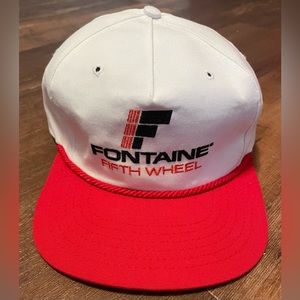 Vintage trucker hat cap fontaine fifth wheel white red